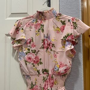 Spring pink top turtle neck